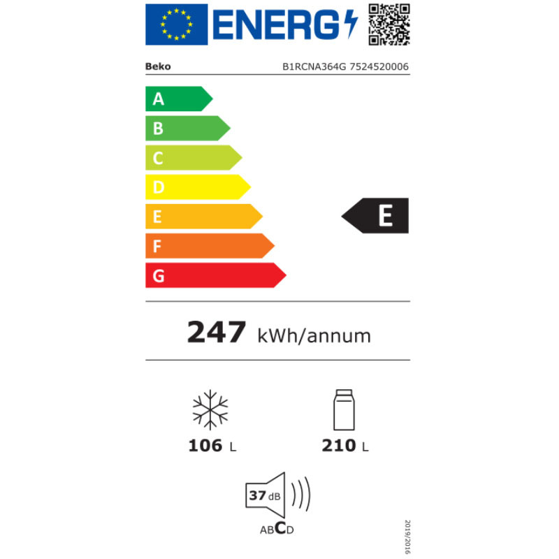 Beko kombinovani frižider B1RCNA364G