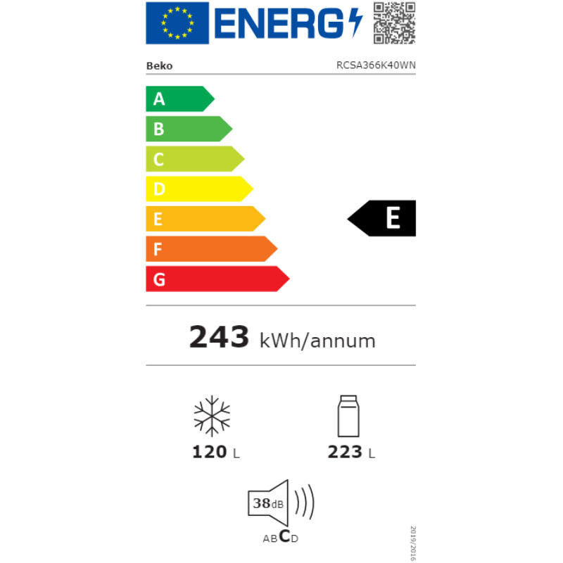 Beko kombinovani frižider RCSA366K40WN