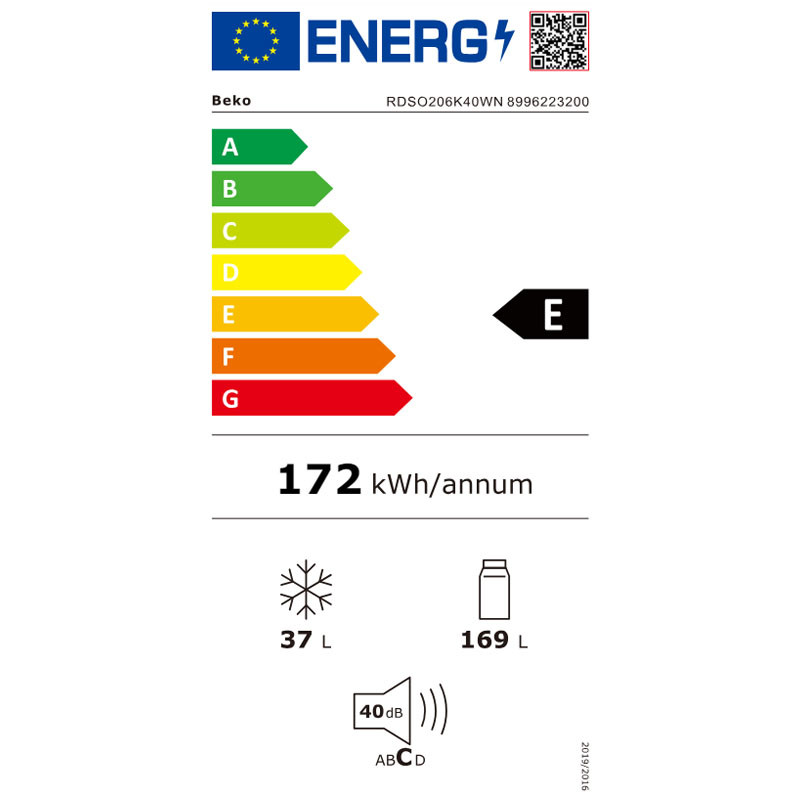 Beko kombinovani frižider RDSO206K40WN