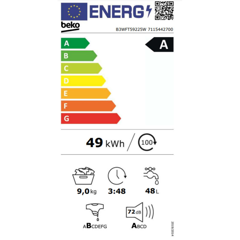 Beko mašina za pranje veša B3WFT59225W