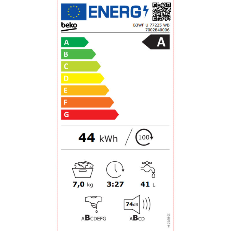 Beko mašina za pranje veša B3WFU77225WB