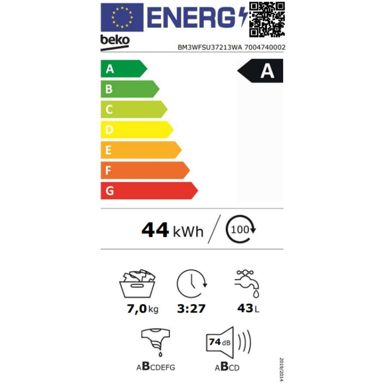 Beko mašina za pranje veša BM3WFSU37213WA