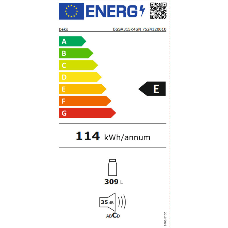 Beko ugradni frižider BSSA315K4SN