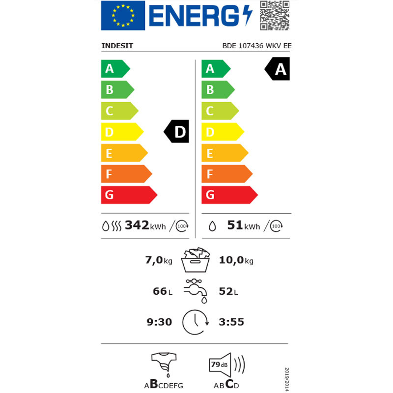 Indesit mašina za pranje i sušenje veša BDE 107436 WKV EE