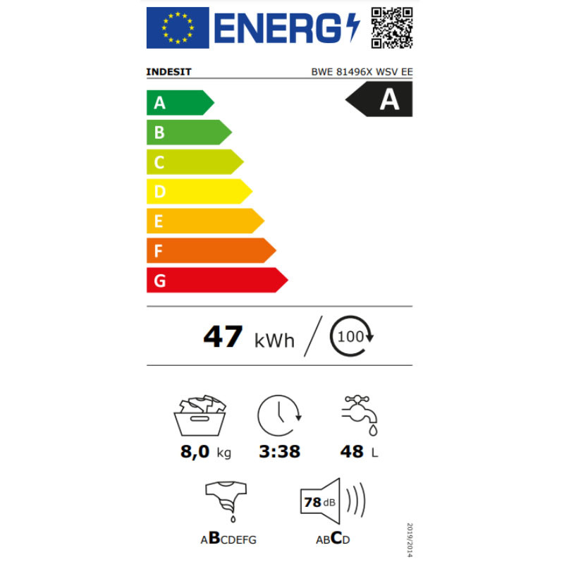 Indesit mašina za pranje veša BWE 81496XWSV EE + poklon vau?er u vrednosti 1500 dinara