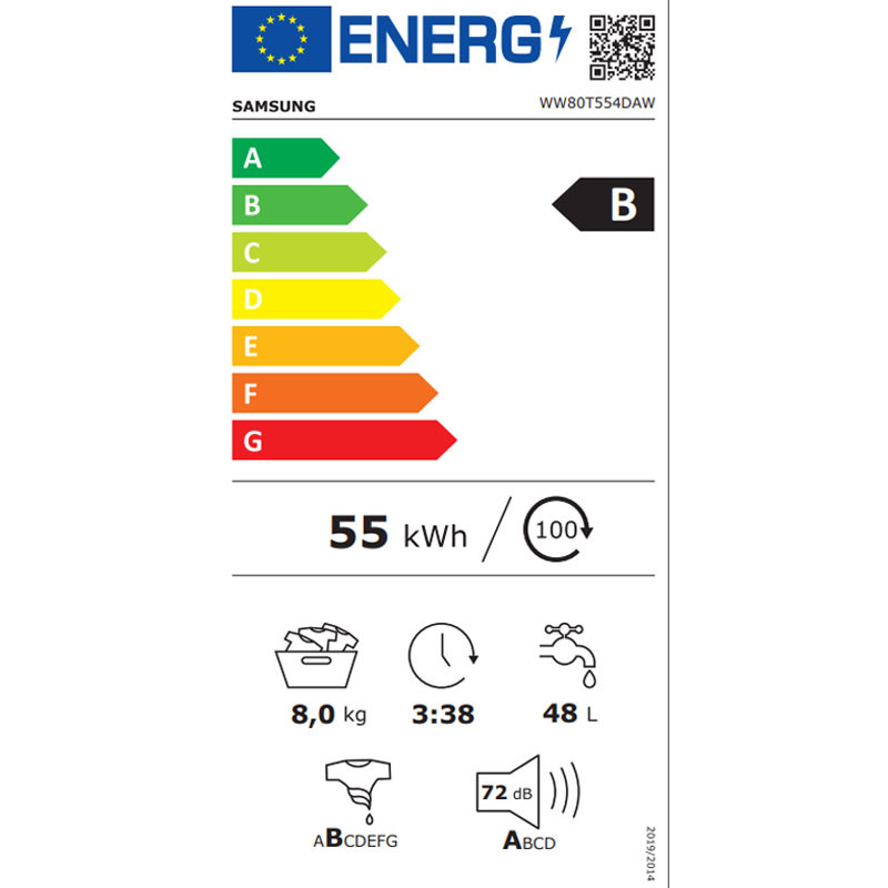 Samsung mašina za pranje veša WW80T554DAW/S7