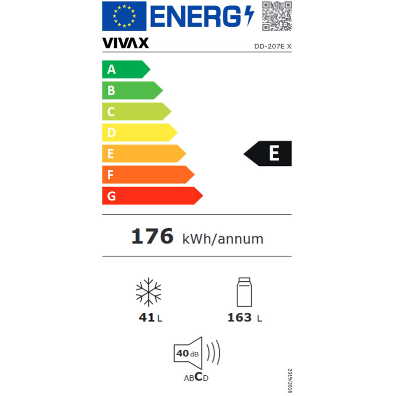 Vivax kombinovani frižider DD207EX