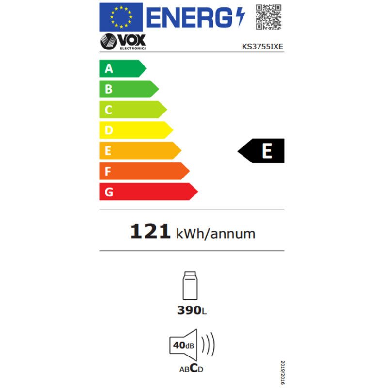 Vox frižider KS3755IXE